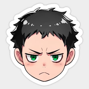 Annoyed Anime Face Emoji - Anime Shirt Sticker